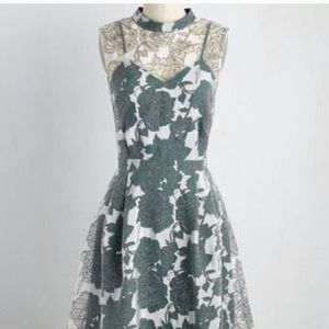 ModCloth Unfalteringly Flower Mesh Dress